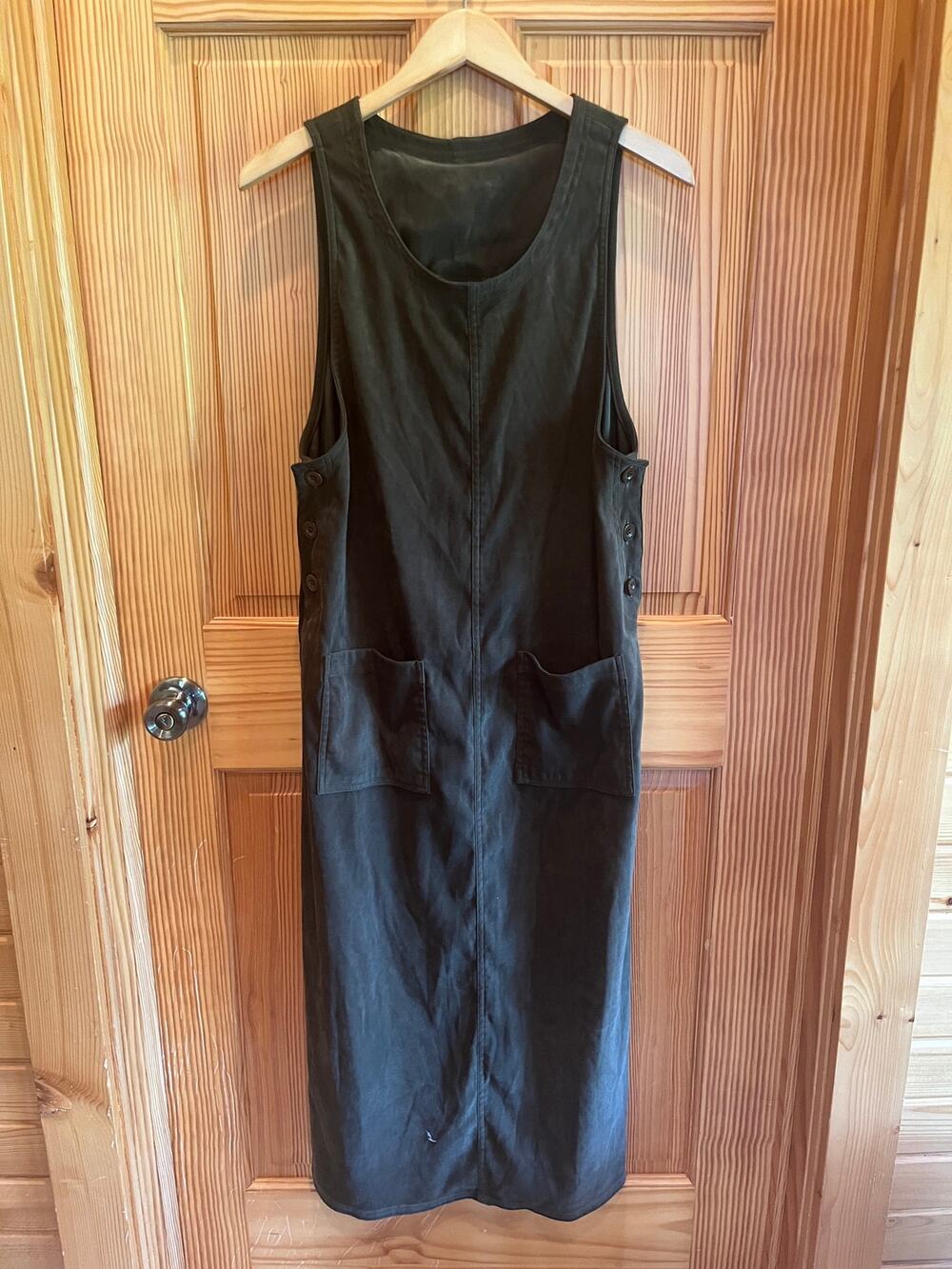 Amanda Smith Petite Brown Utility Maxi Jumper Dress PM Pockets Y2K